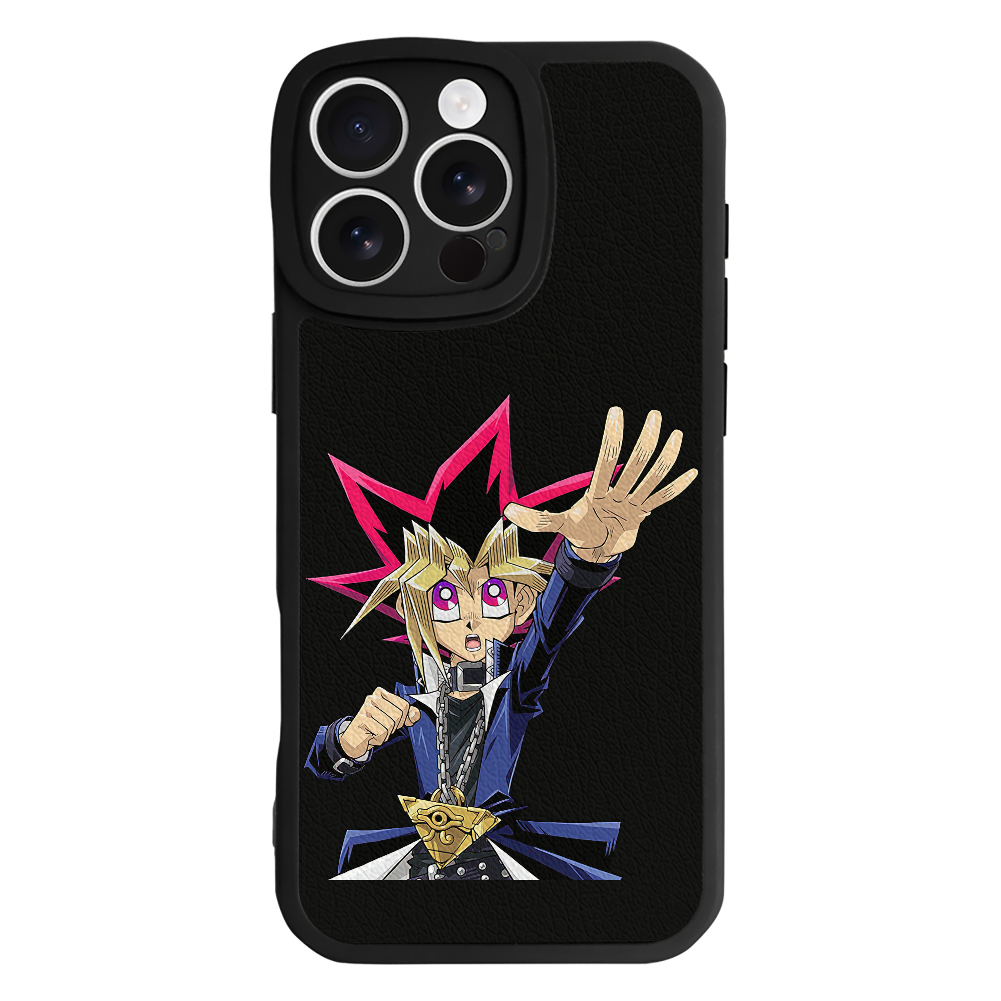 （画像用） 遊☆戯☆王 Yu-Gi-Oh! 【iPhone 16シリーズ対応】シリコンスマホケース（レザー調） 材質：シリコン